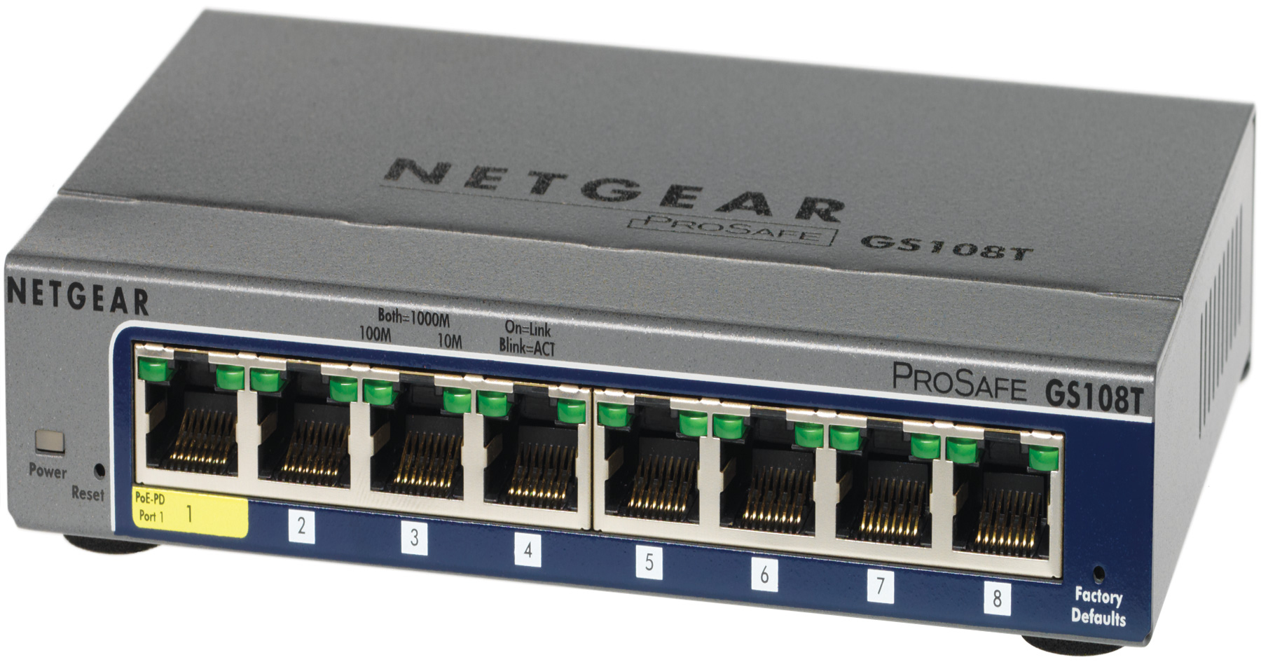 Netgear ProSAFE Smart Switch - GS108T - 8 Gigabit Ethernet poorten